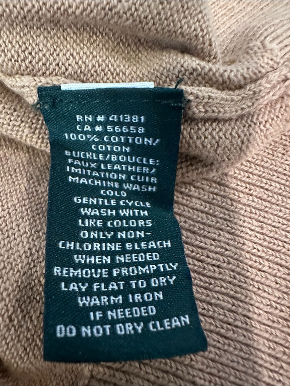 Lauren Ralph Lauren 100% Cotton Equestrian Boatneck Sweater Camel Size M - Picture 6 of 10